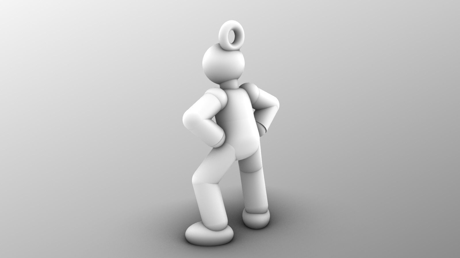 Charm pendant - Matchman posture 04 - Intimidate 3D print model_9