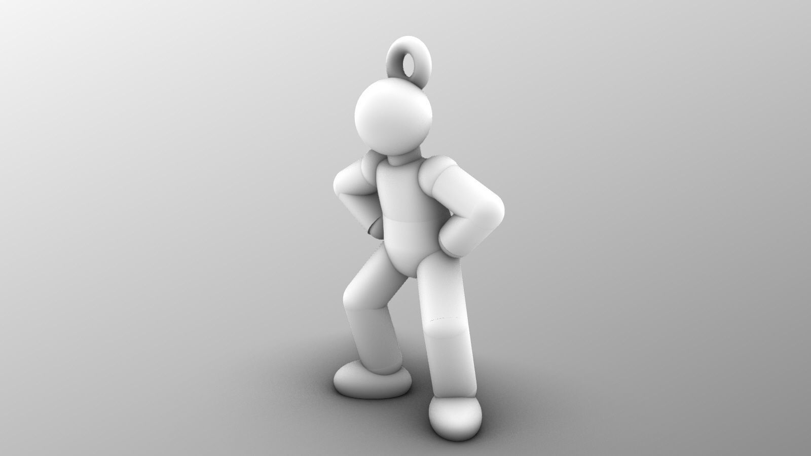 Charm pendant - Matchman posture 04 - Intimidate 3D print model_7