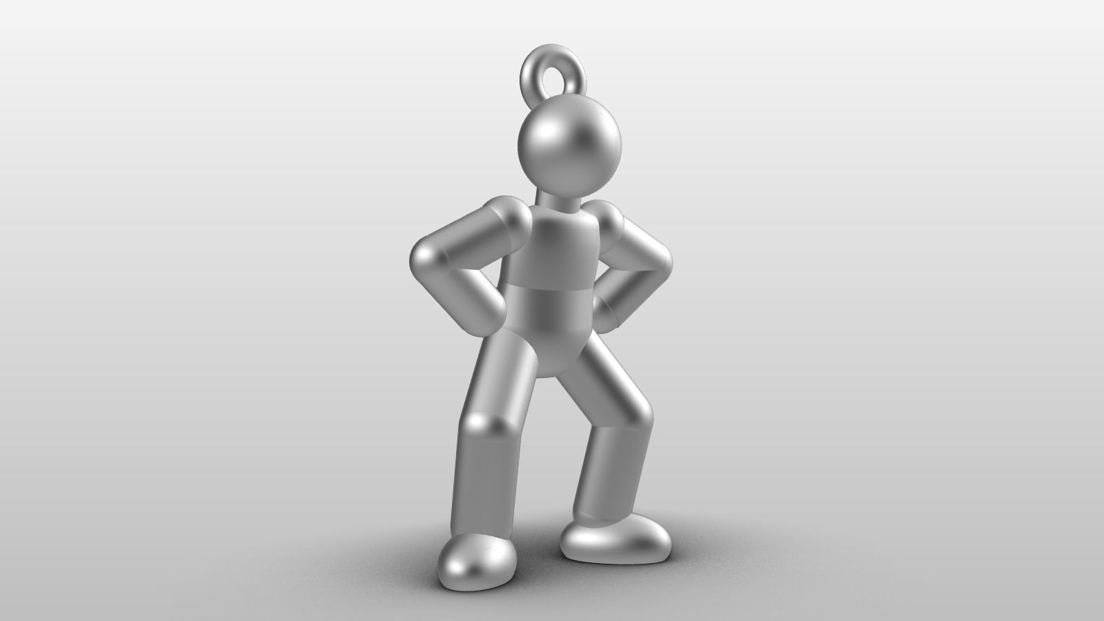 Charm pendant - Matchman posture 04 - Intimidate 3D print model_1