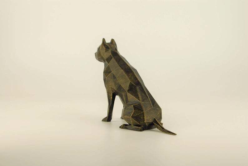pit bull low poly 3D print model_9