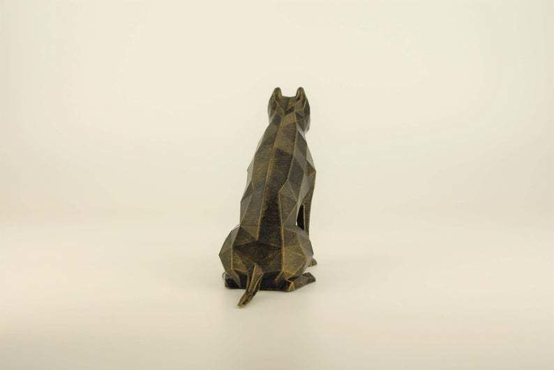 pit bull low poly 3D print model_10