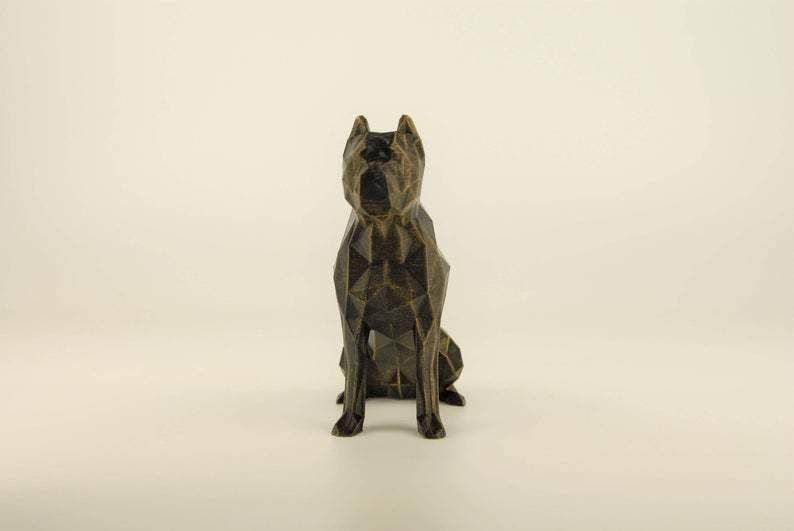 pit bull low poly 3D print model_11