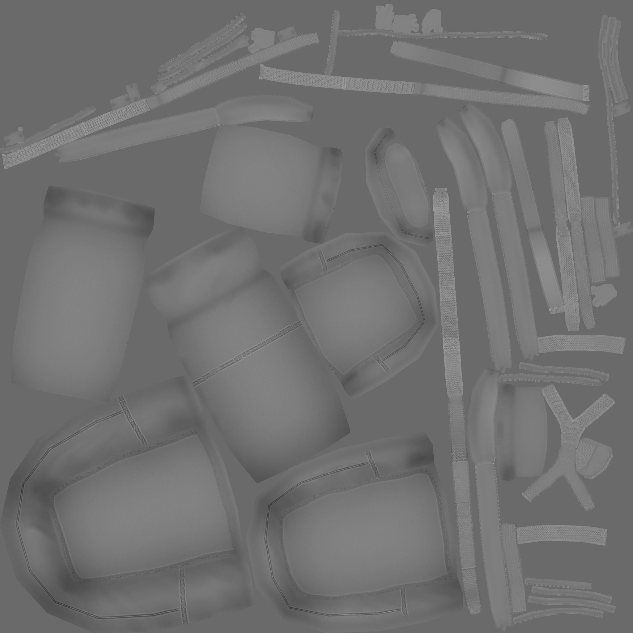 Green Army - Camouflage Backpack - Character Military Low-poly 3D model_20