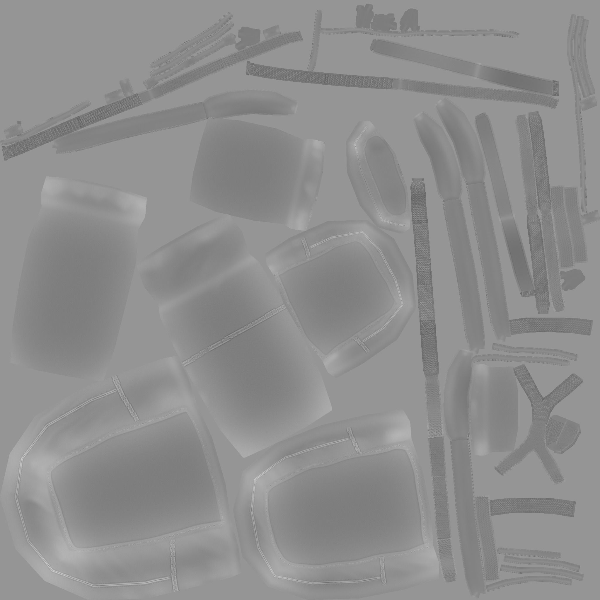 Green Army - Camouflage Backpack - Character Military Low-poly 3D model_19