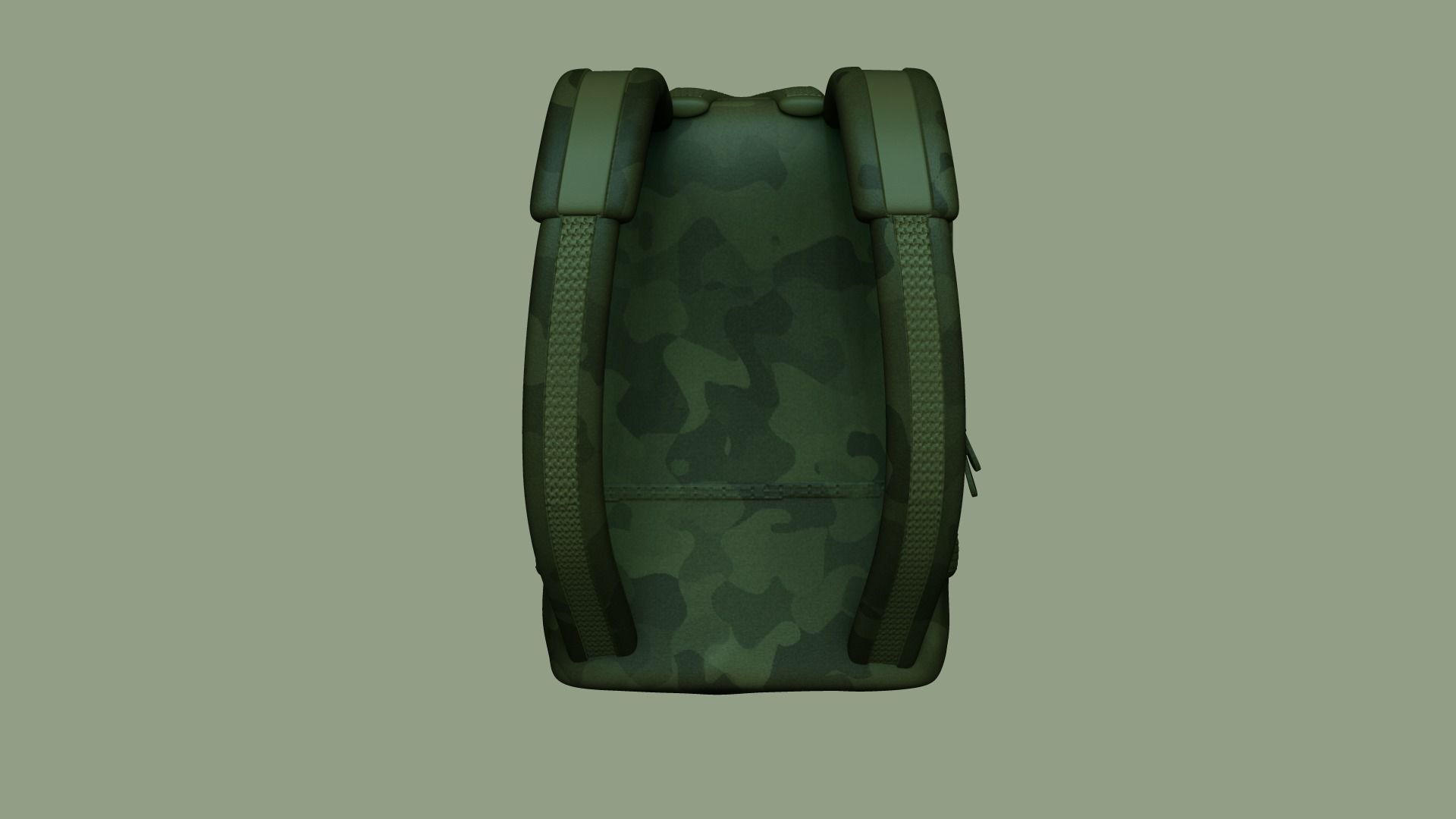 Green Army - Camouflage Backpack - Character Military Low-poly 3D model_7
