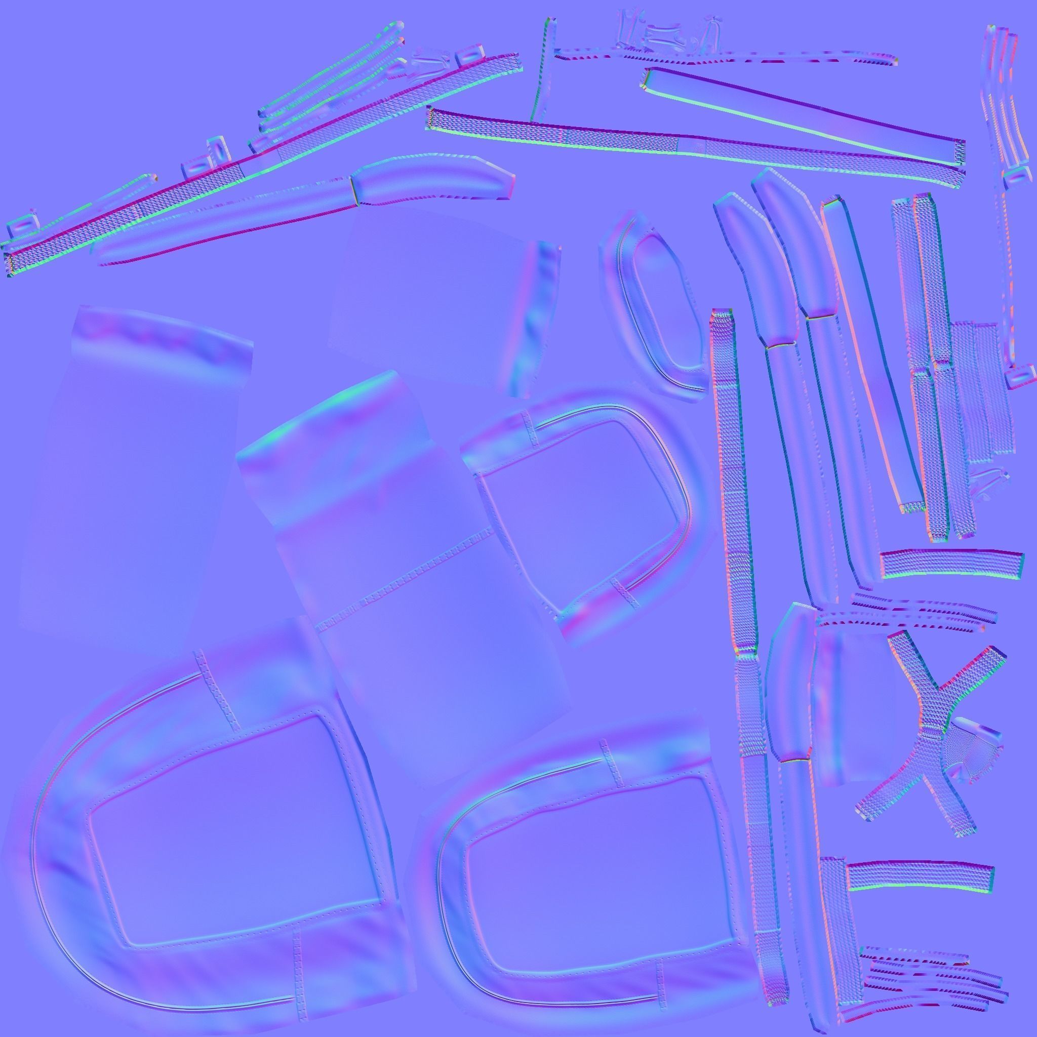 Green Army - Camouflage Backpack - Character Military Low-poly 3D model_15