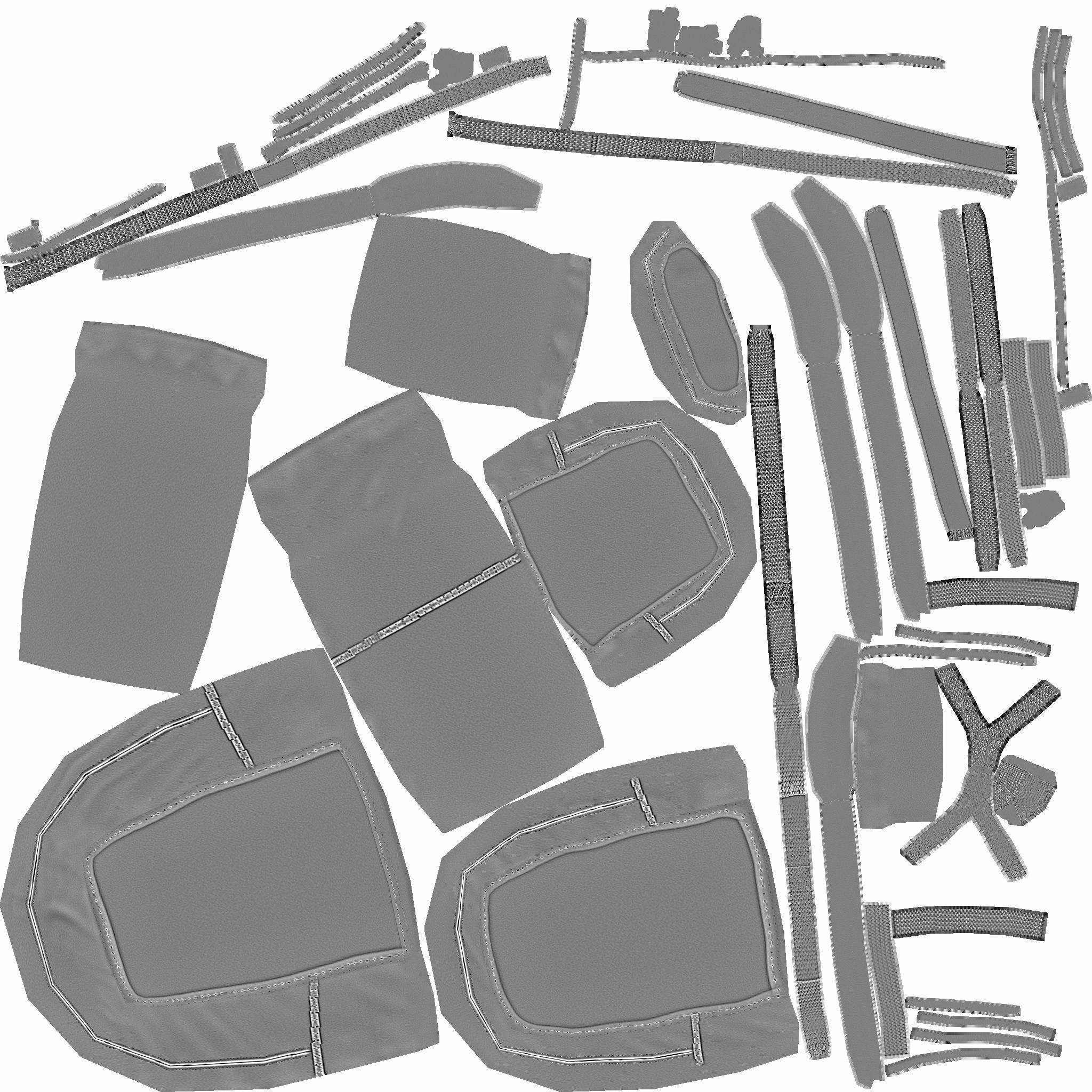 Green Army - Camouflage Backpack - Character Military Low-poly 3D model_17