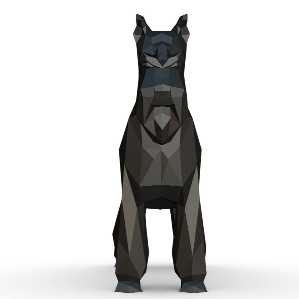 Schnauzer dog  low poly 3D print model_6