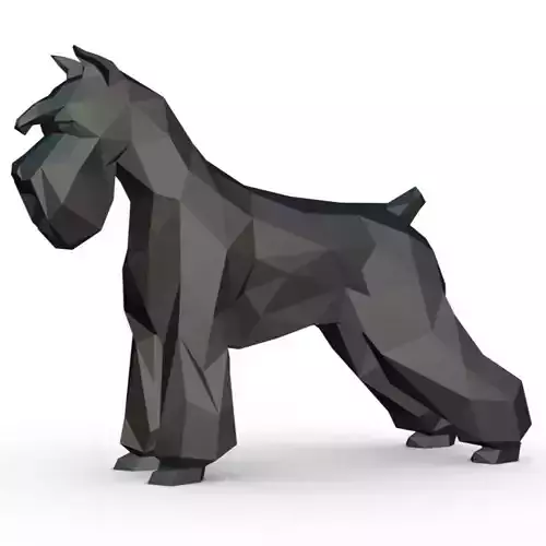 Schnauzer dog  low poly