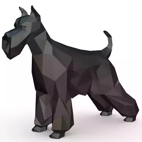 Schnauzer dog  low poly