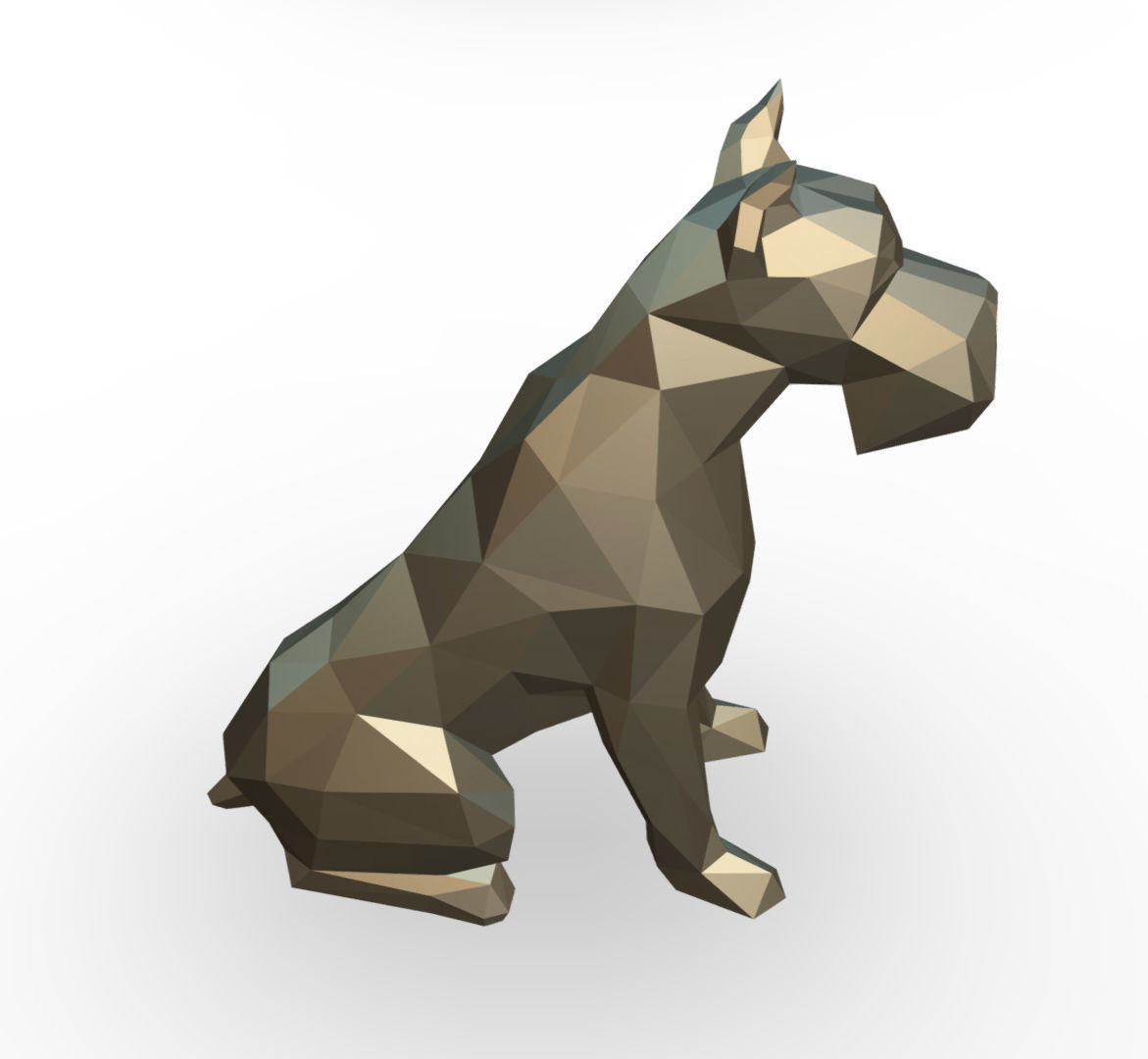 Schnauzer dog  low poly 3D print model_4