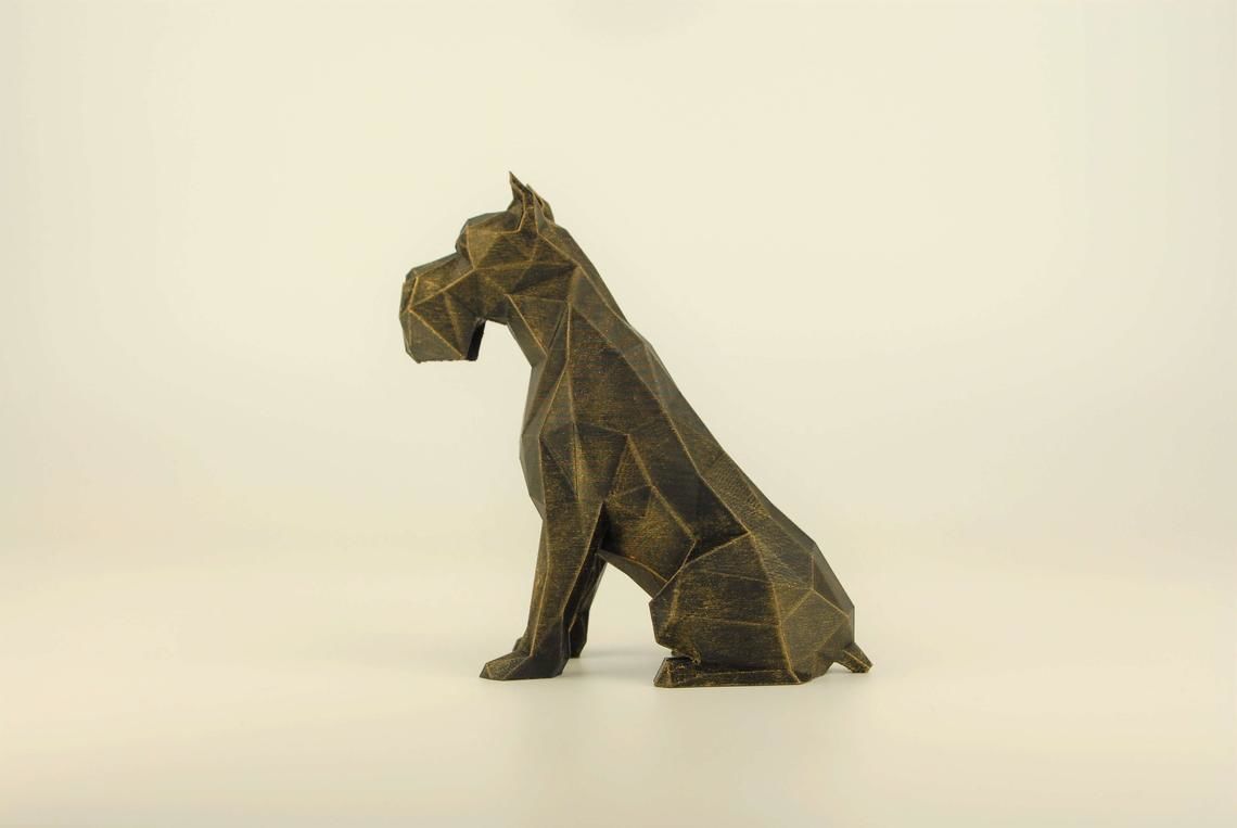 Schnauzer dog  low poly 3D print model_7