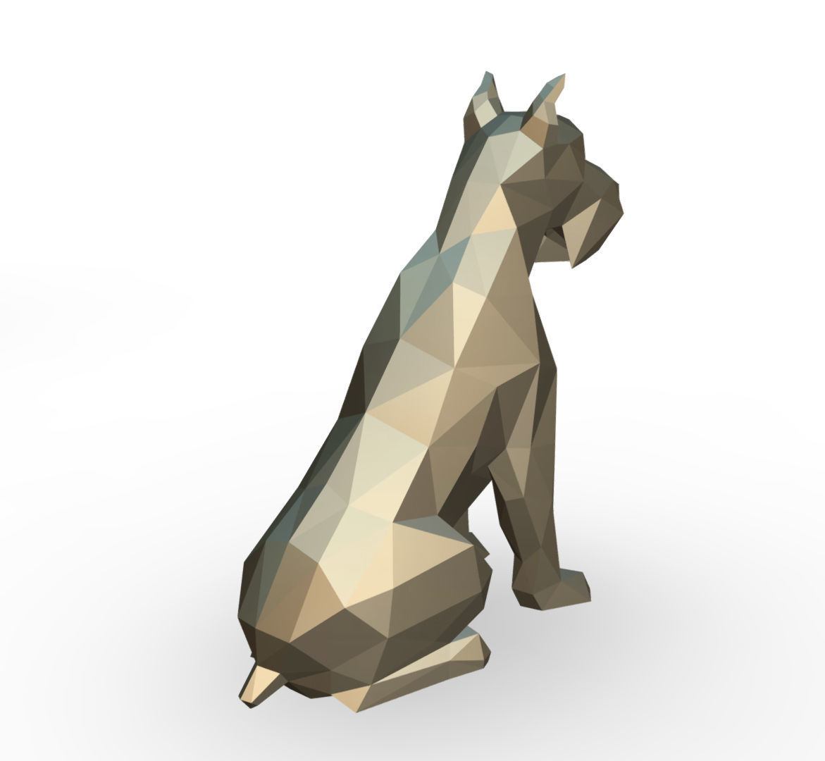 Schnauzer dog  low poly 3D print model_3