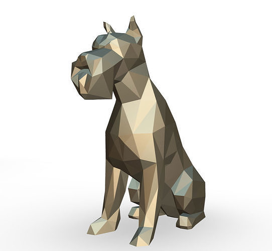 Schnauzer dog  low poly 3D print model