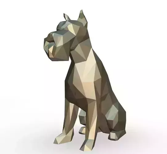 Schnauzer dog  low poly