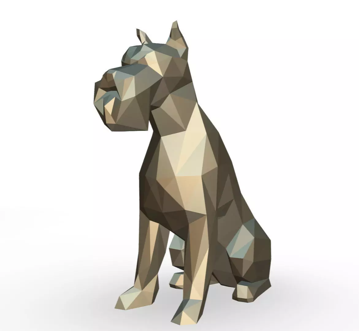 Schnauzer dog  low poly 3D print model_0