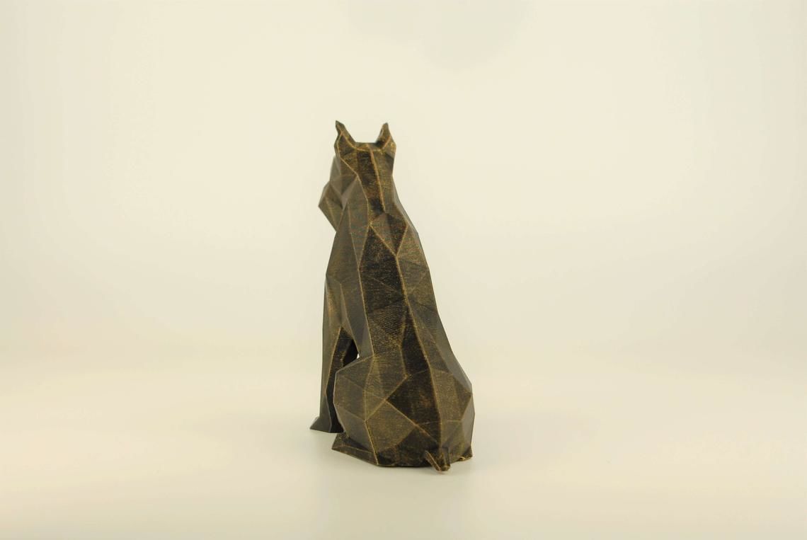 Schnauzer dog  low poly 3D print model_8