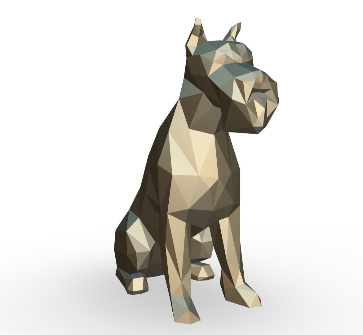 Schnauzer dog  low poly 3D print model_5