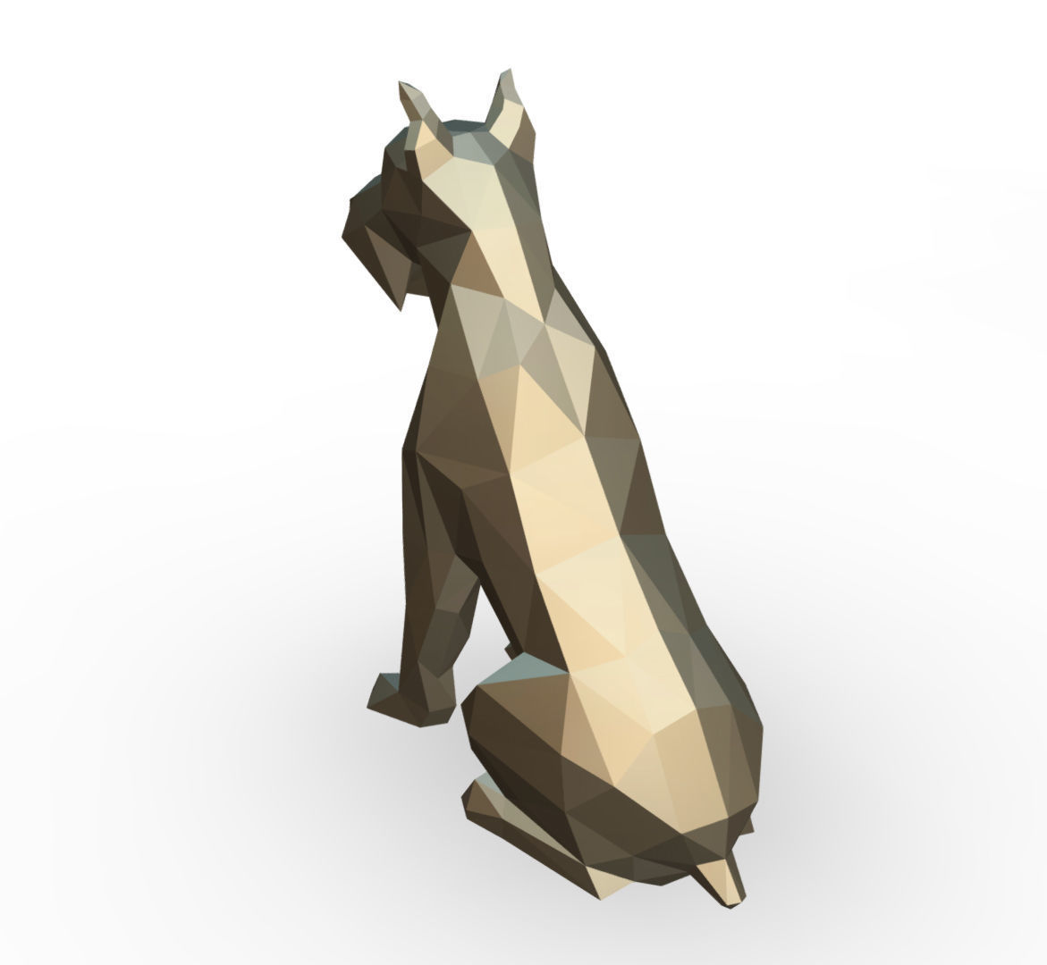 Schnauzer dog  low poly 3D print model_2
