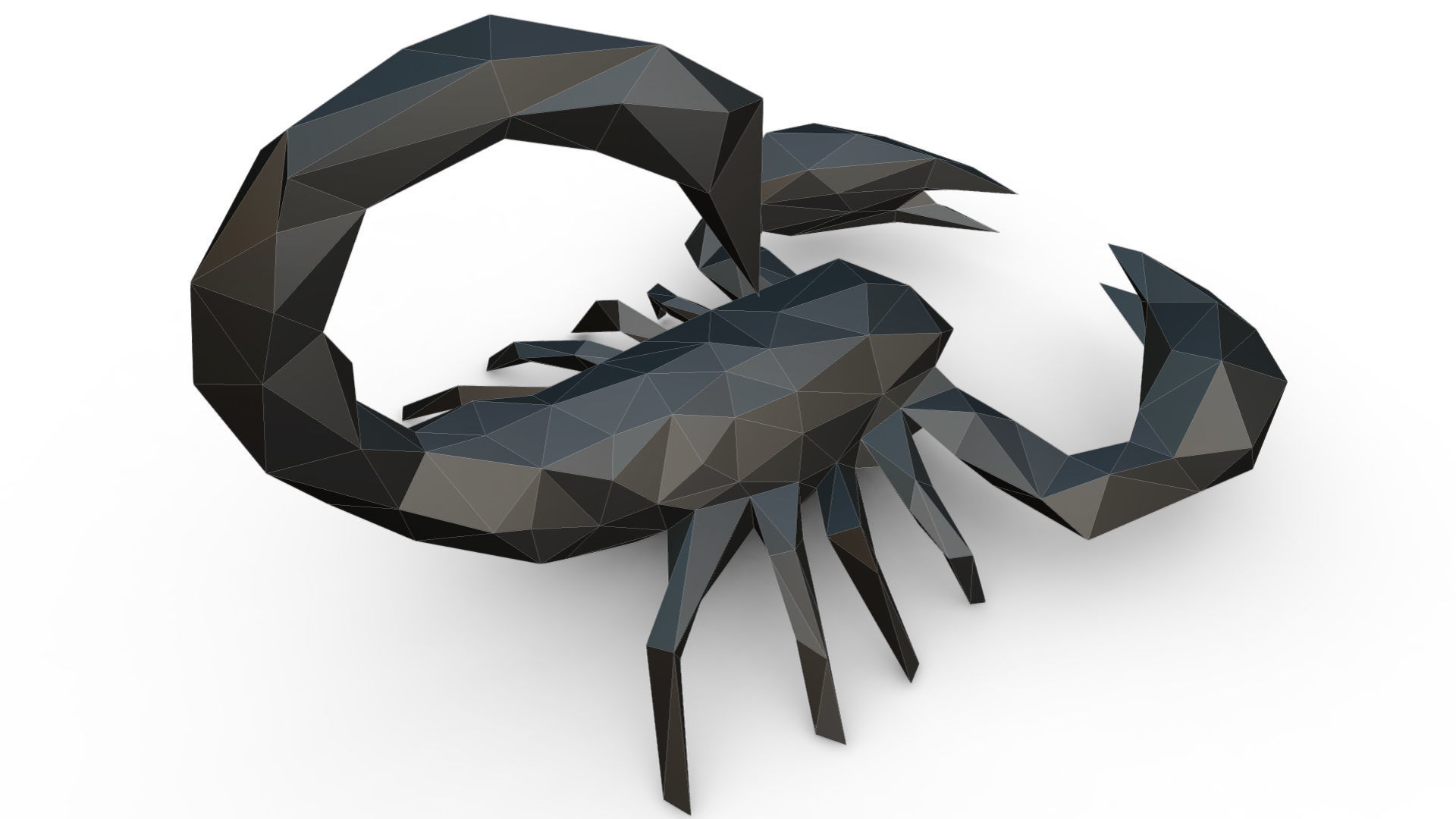 scorpion low poly 3D print model_3