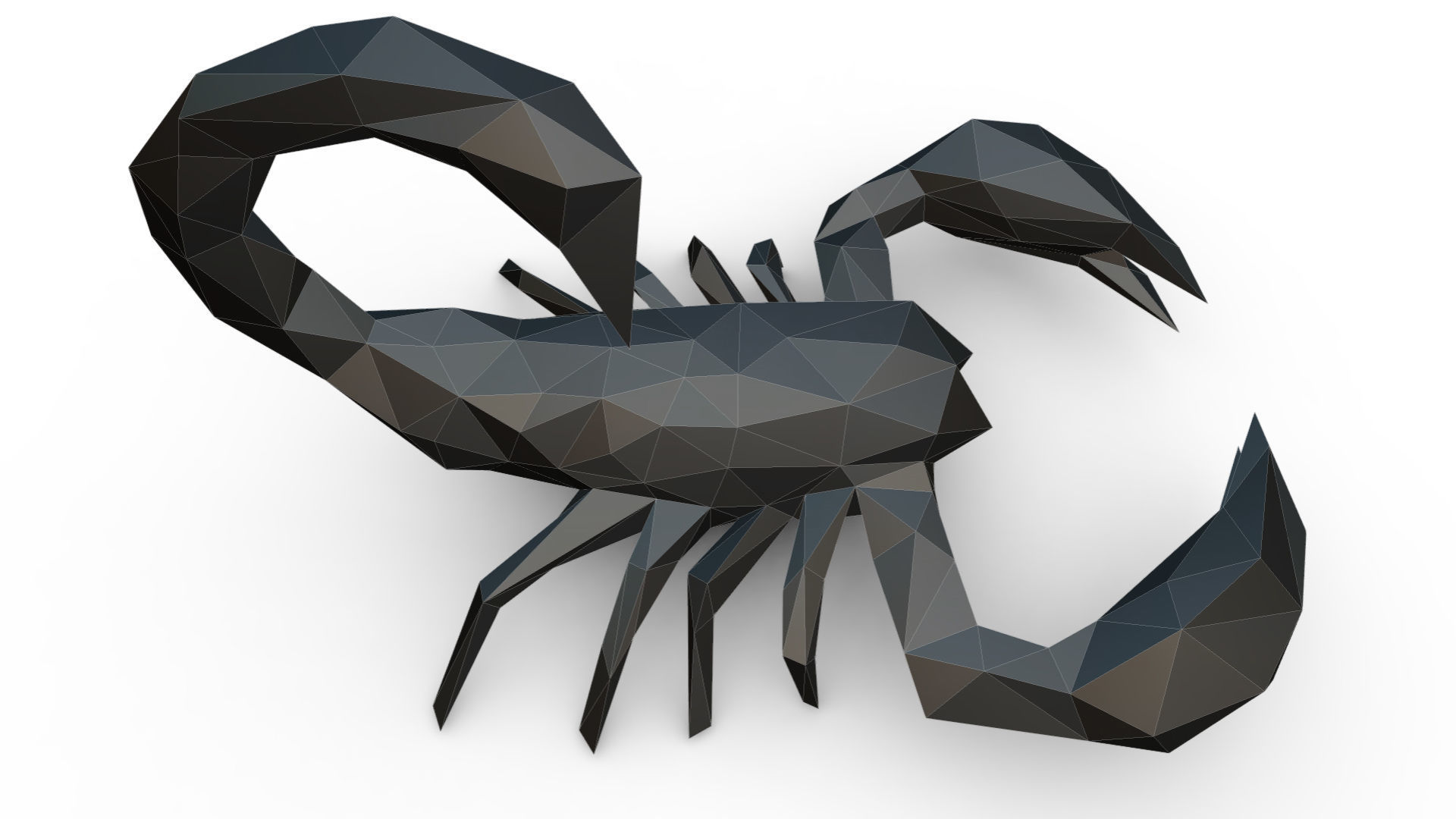 scorpion low poly 3D print model_4