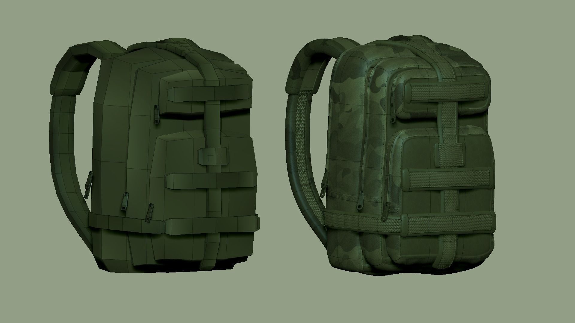 05 Military Backpacks - Army or Soldier Character 3D Model Collection_7