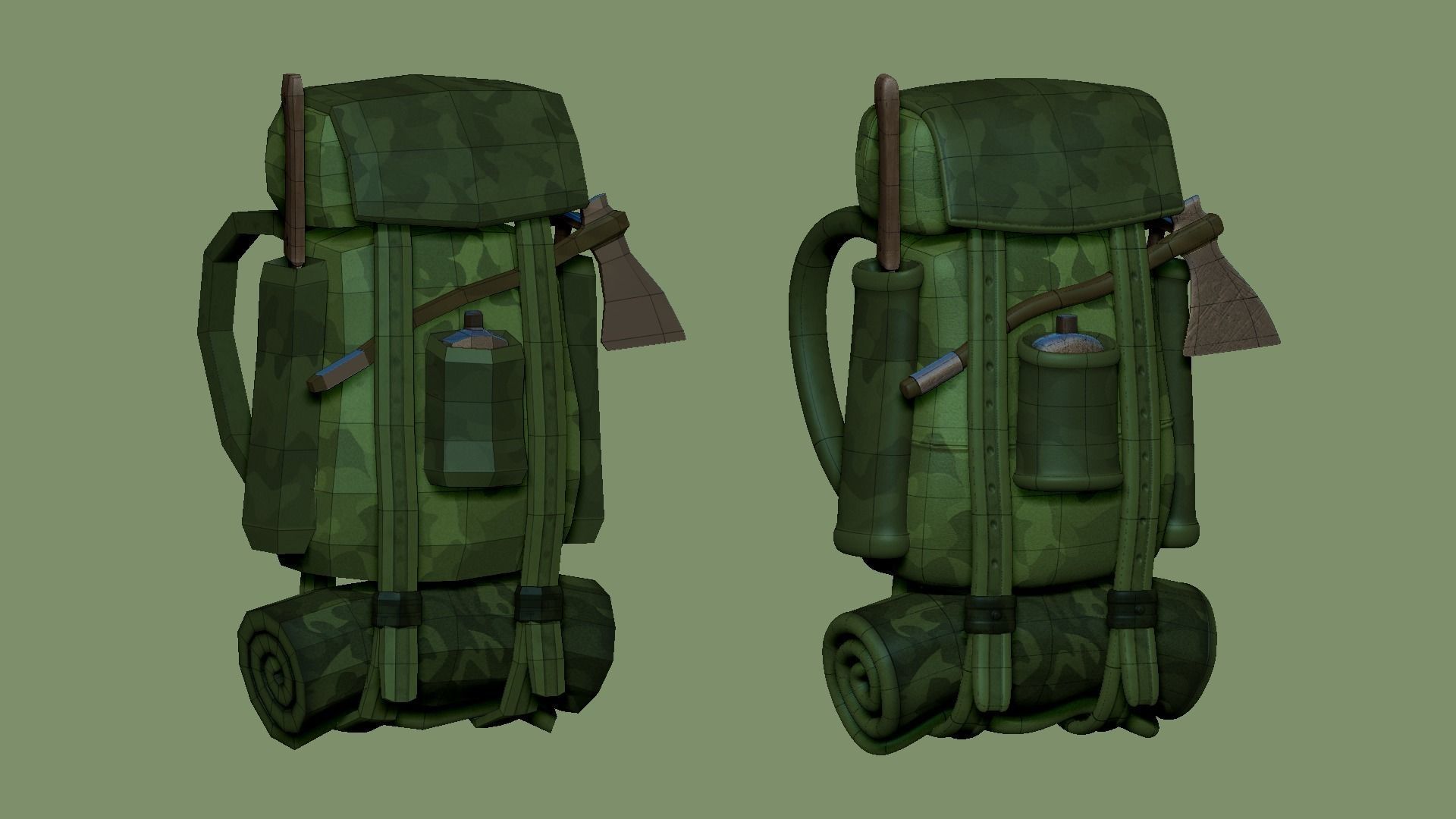 05 Military Backpacks - Army or Soldier Character 3D Model Collection_28