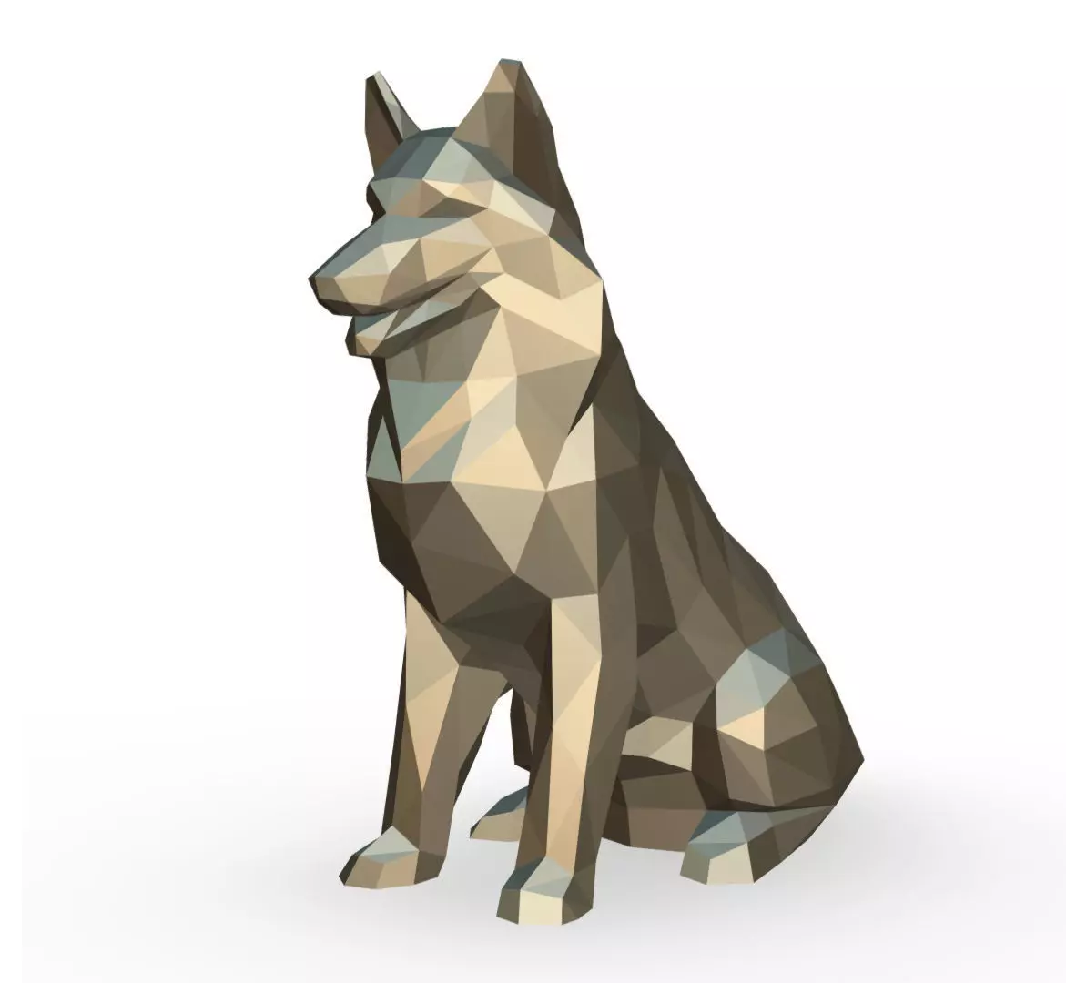 Shetland Shepherd low poly 3D print model