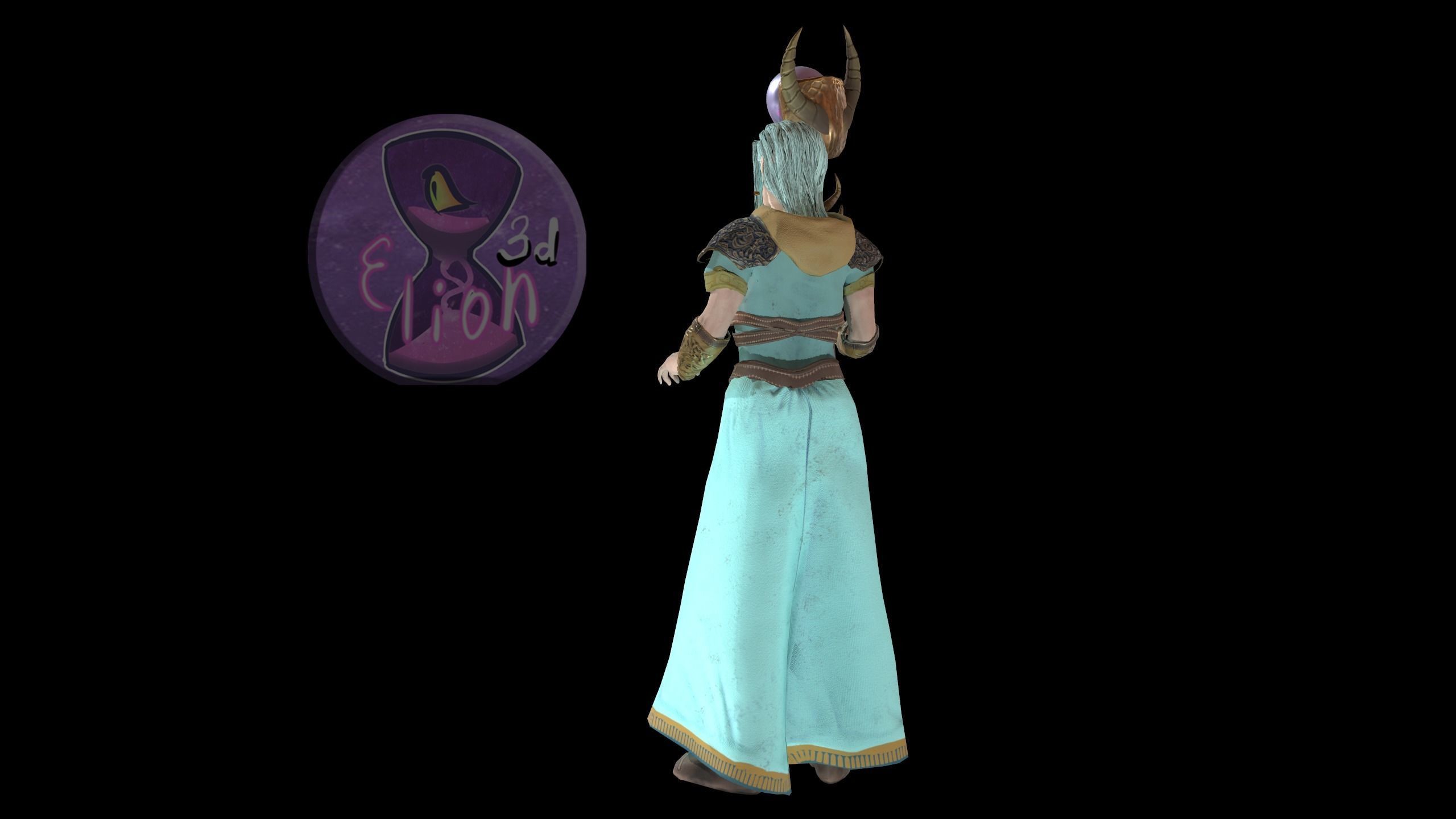 Elf Mage Low-poly 3D model_4