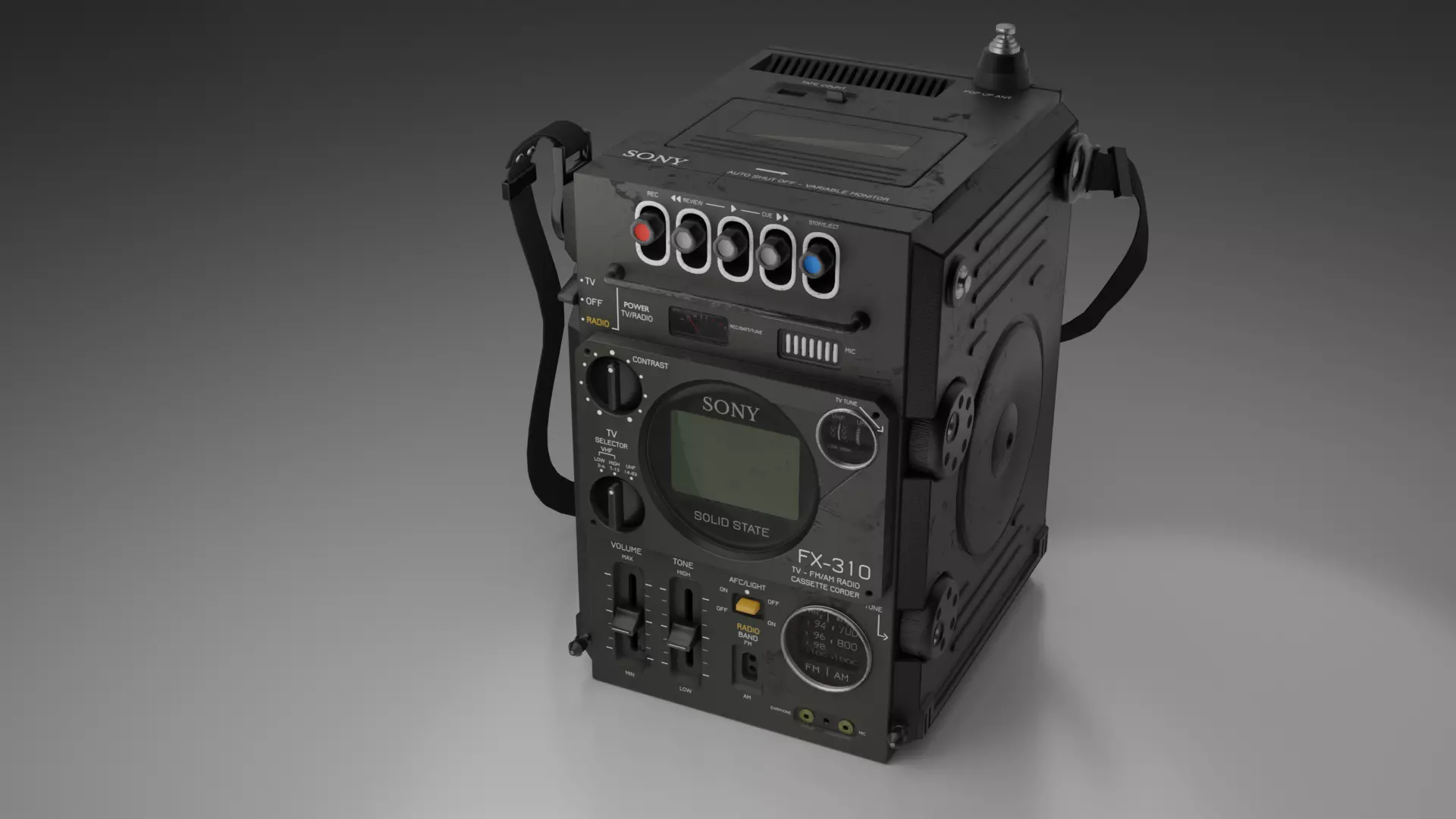 SONY Radio TV Cassette FX-310 electronic 3D model_0