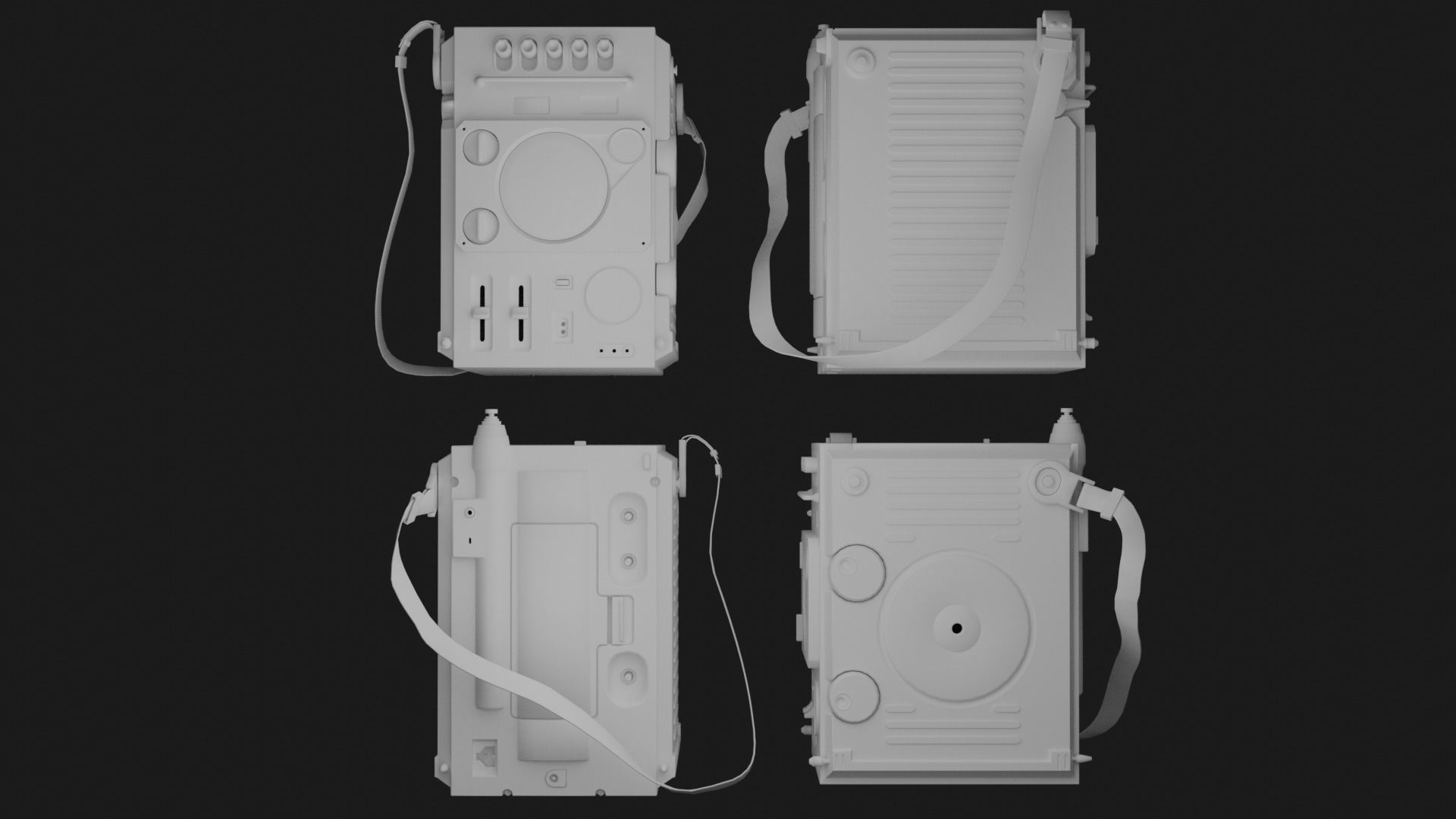 SONY Radio TV Cassette FX-310 electronic 3D model_4