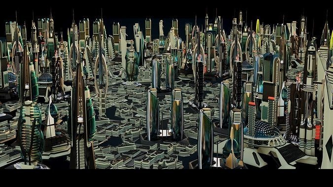 35 Futuristic Buildings VOL 5 Low-poly 3D model 7