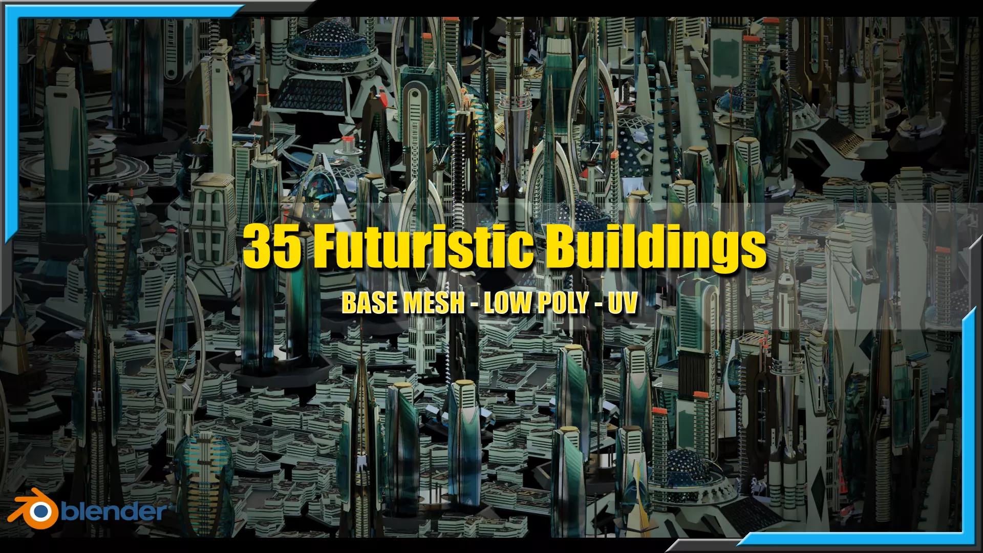 35 Futuristic Buildings VOL 5 Low-poly 3D model