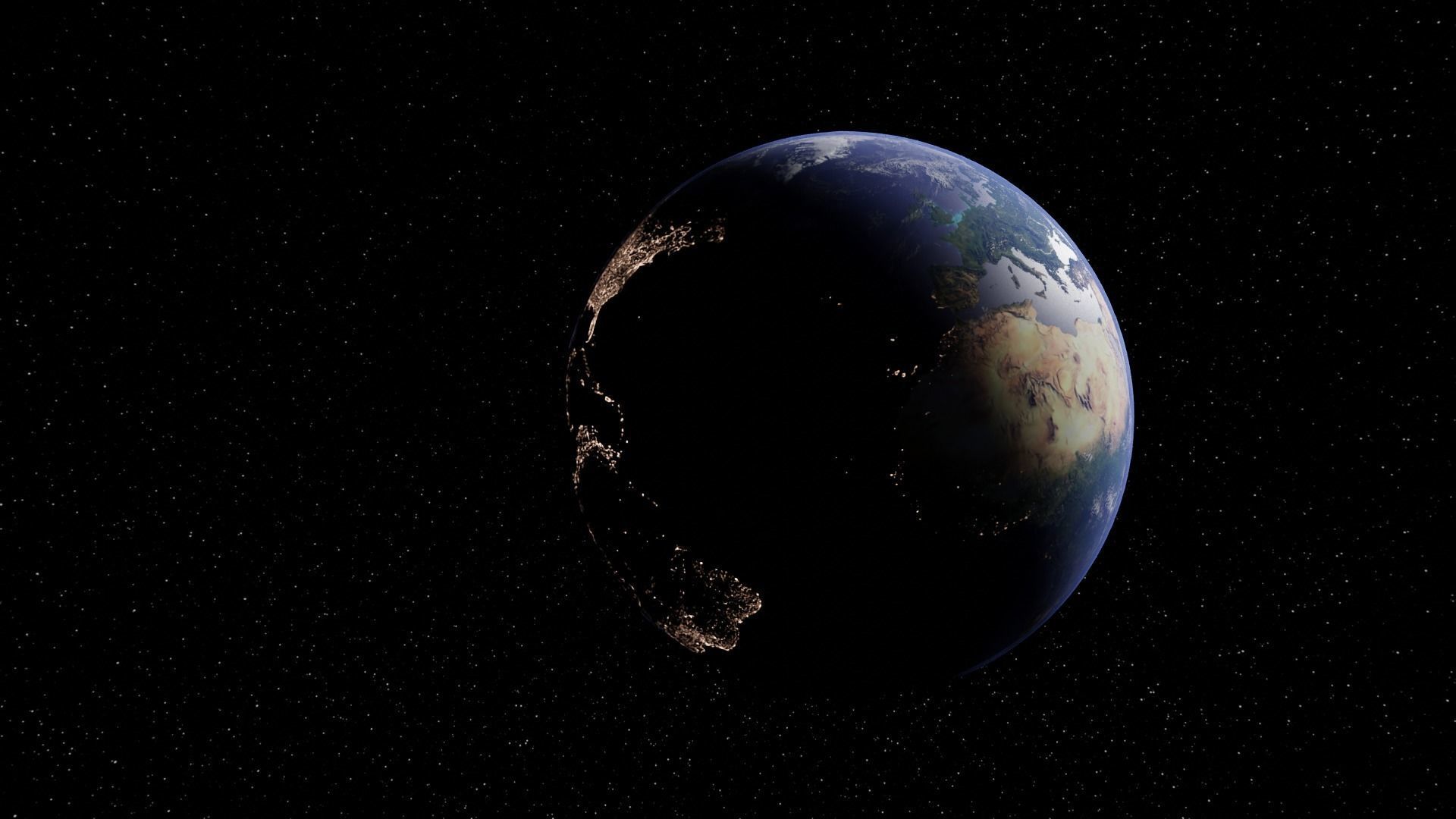 Earth is seen from space Free low-poly 3D model_1