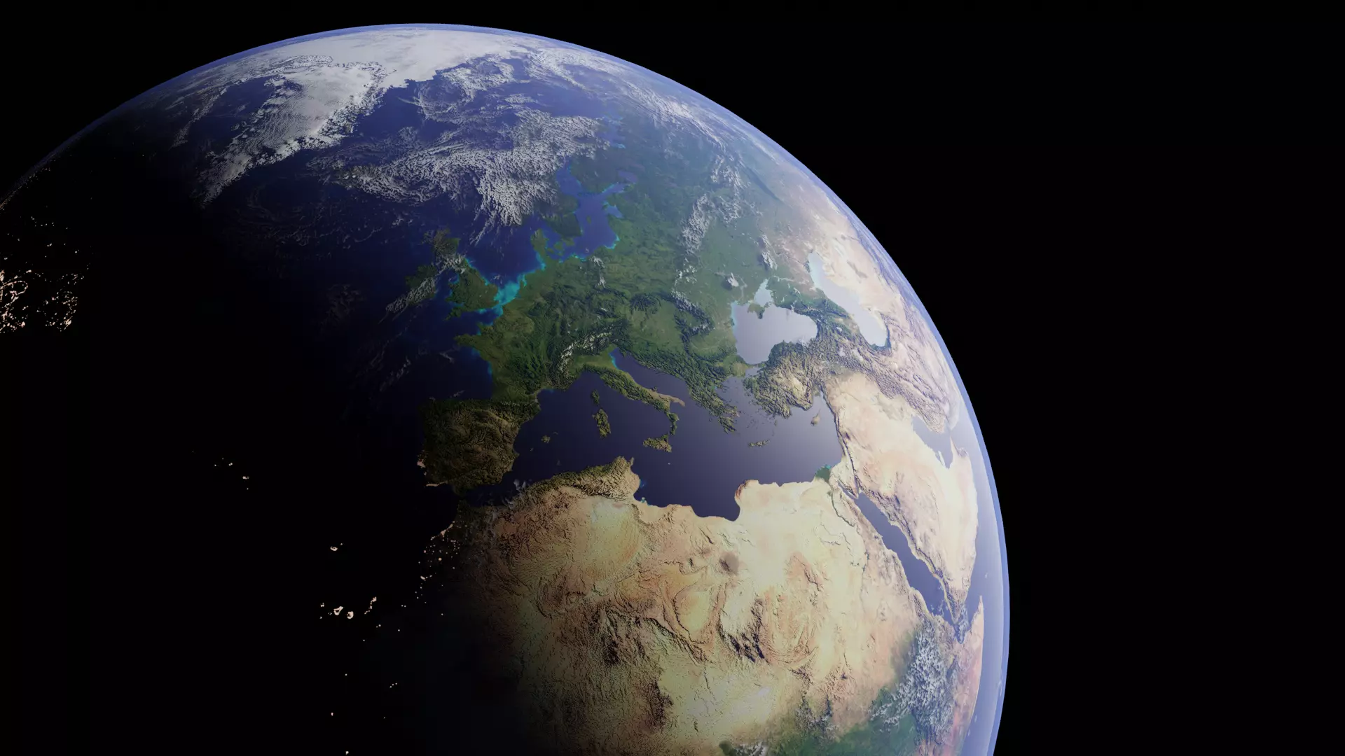 Earth is seen from space Free low-poly 3D model_0