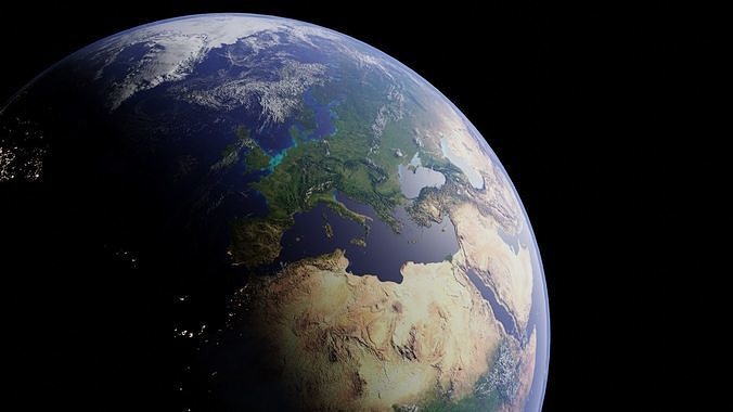 Earth is seen from space Free low-poly 3D model
