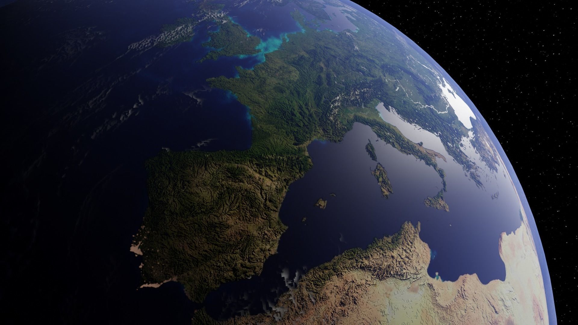 Earth is seen from space Free low-poly 3D model_2