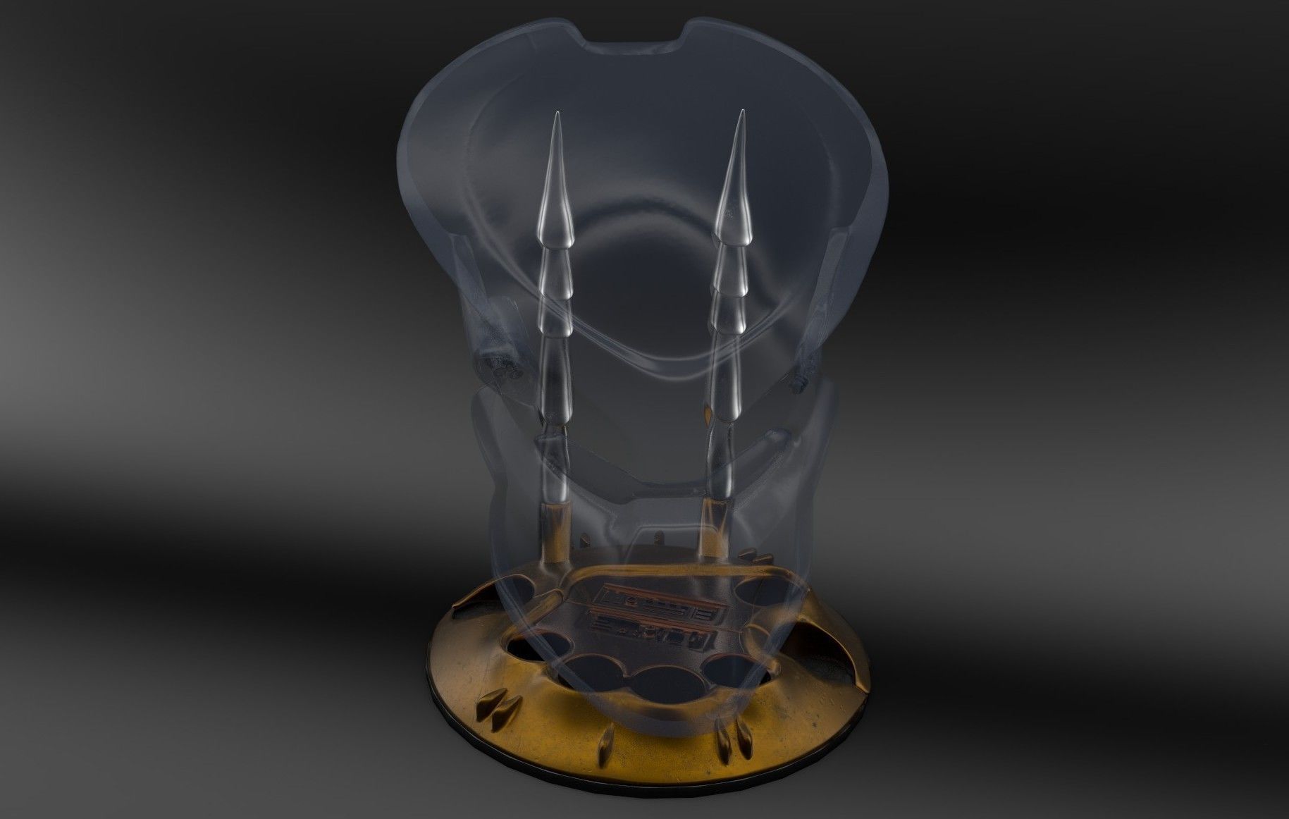 Stand for Predator mask 3D print model_4