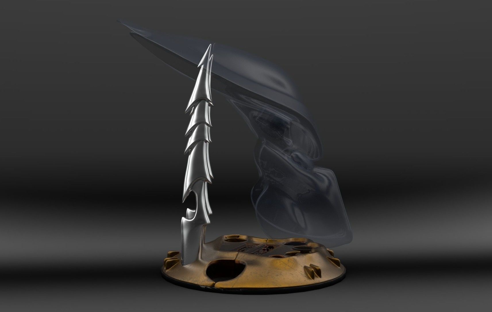 Stand for Predator mask 3D print model_3