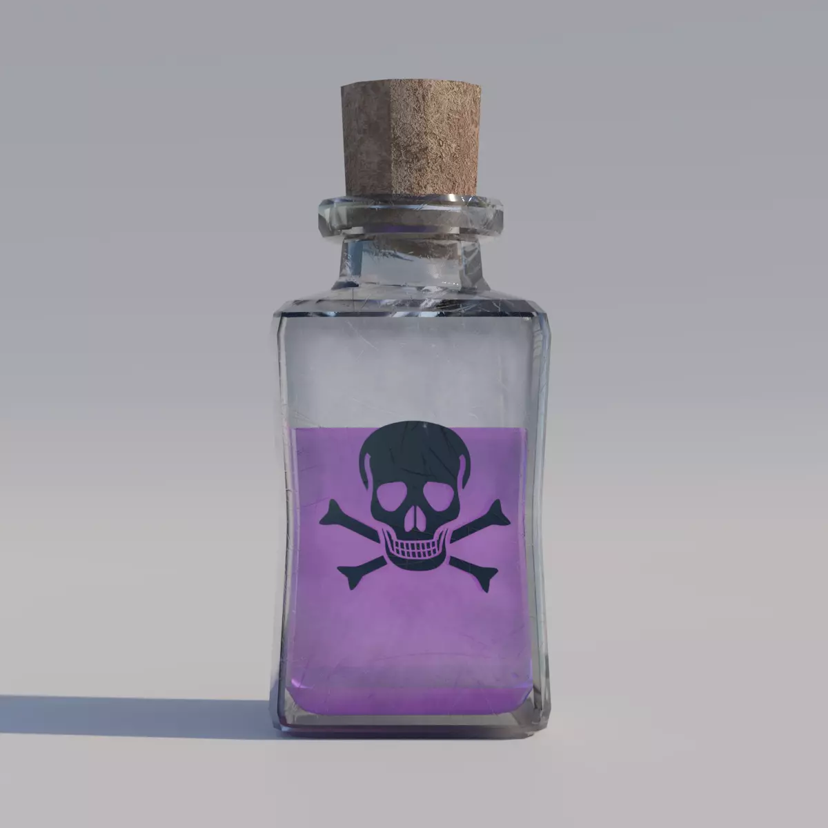 Poison liquid in bottle Low-poly 3D model_0