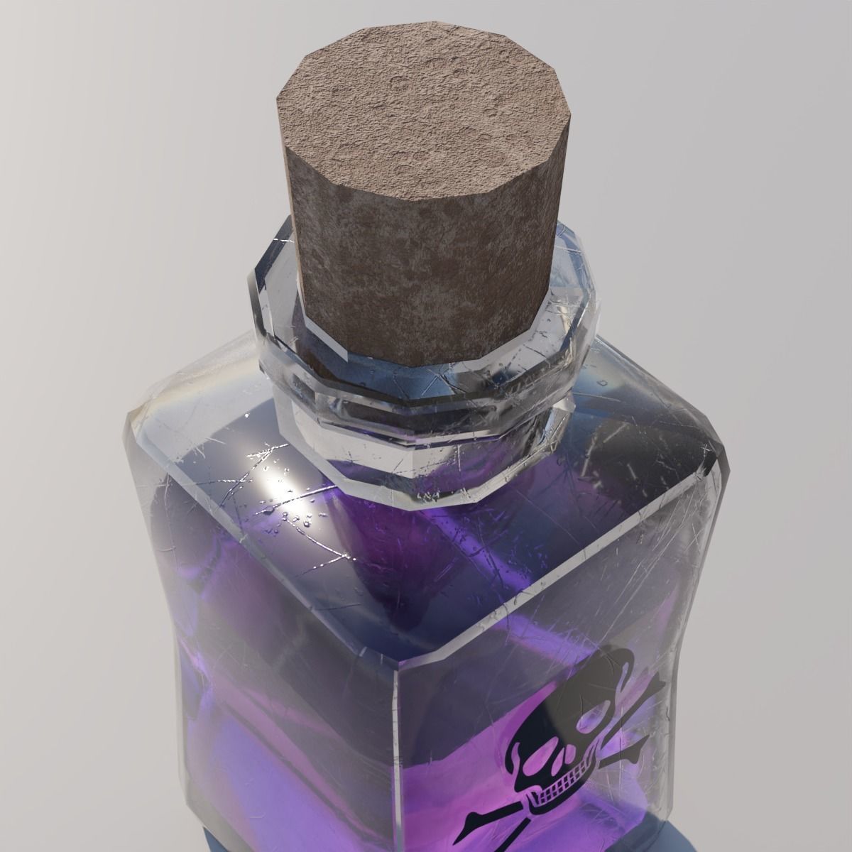 Poison liquid in bottle Low-poly 3D model_2