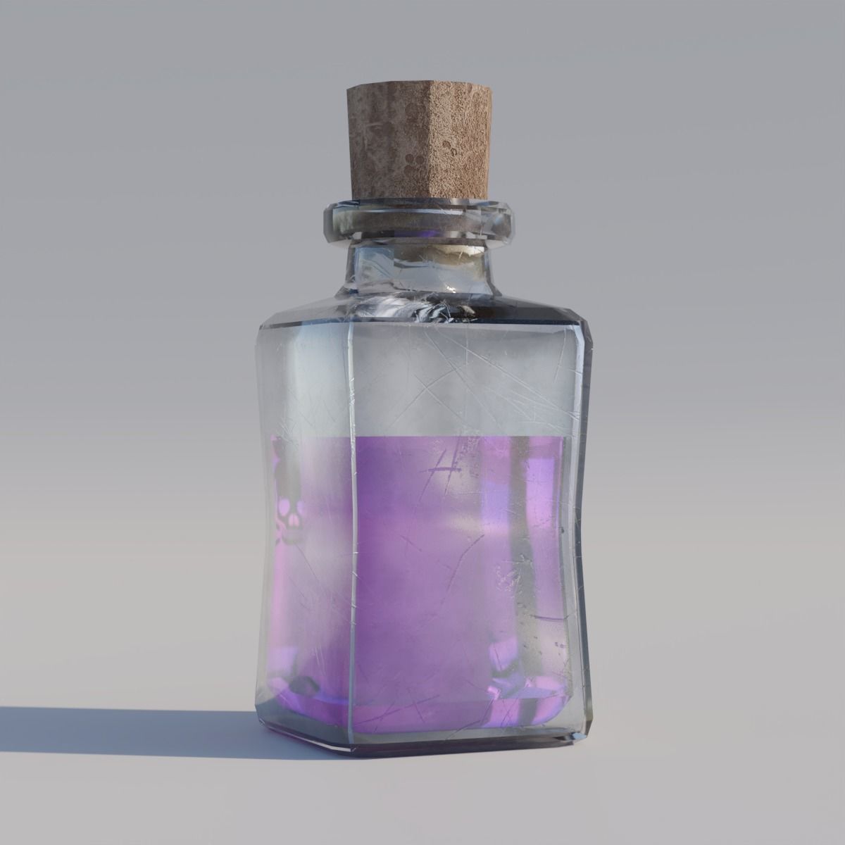 Poison liquid in bottle Low-poly 3D model_1