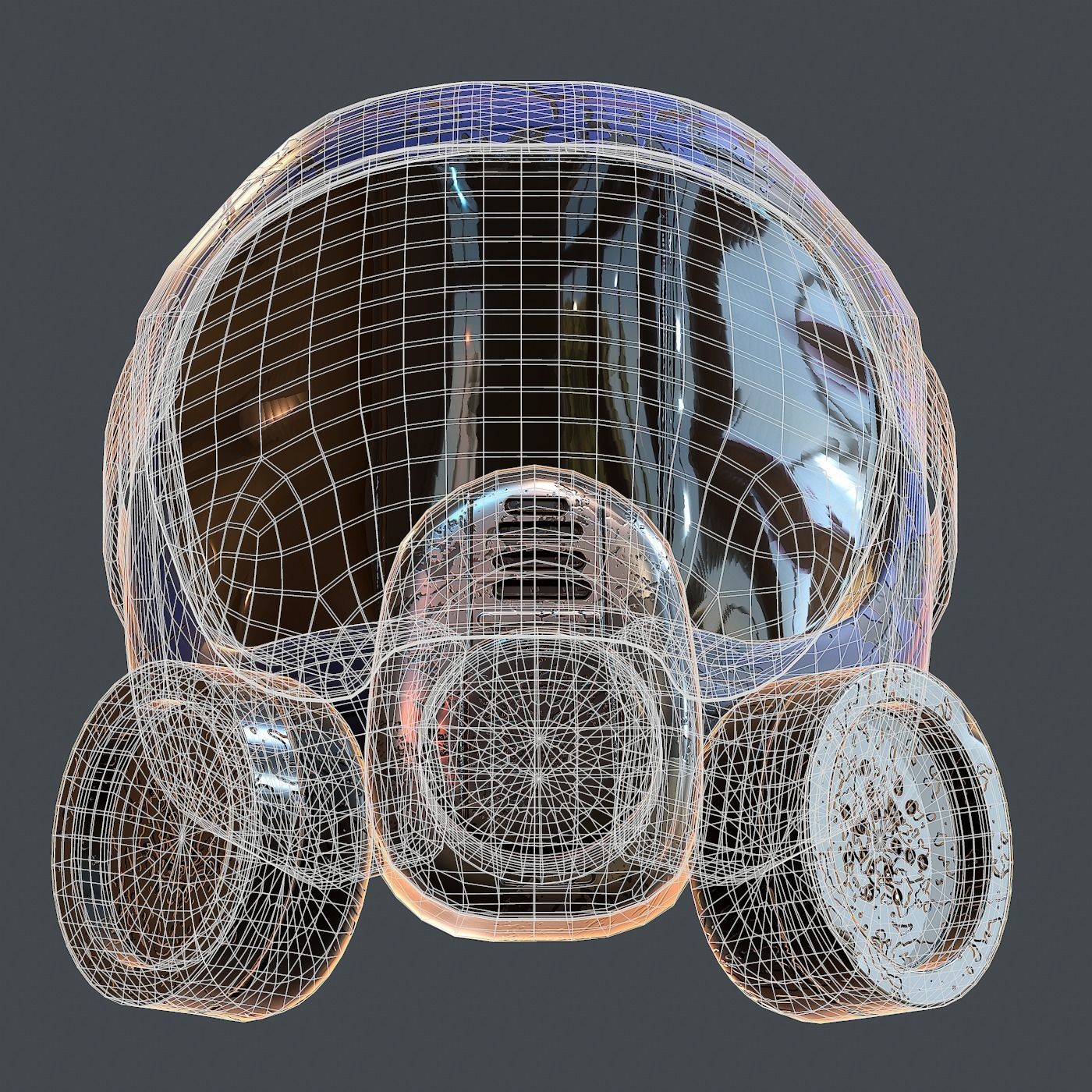 Gas mask helmet 3d model scifi Low-poly Low-poly 3D model_9