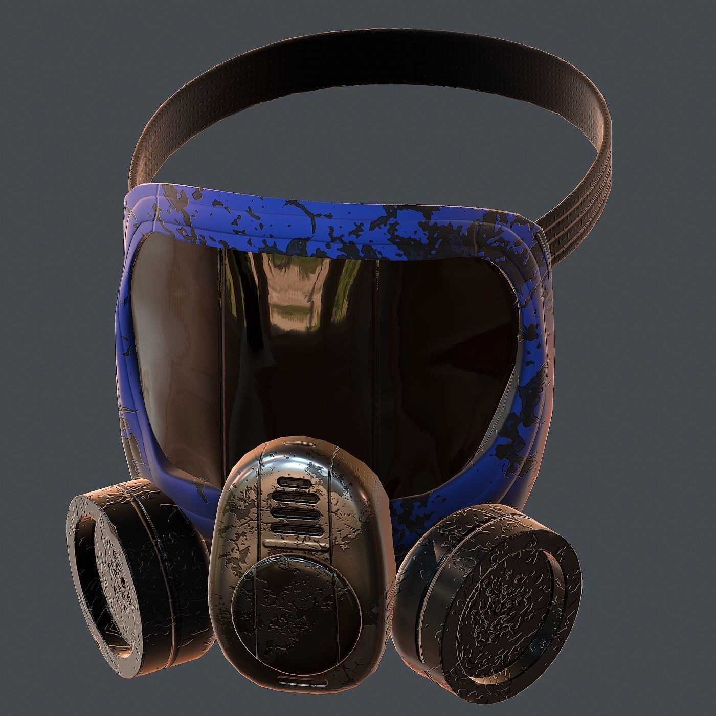 Gas mask helmet 3d model scifi Low-poly Low-poly 3D model_6