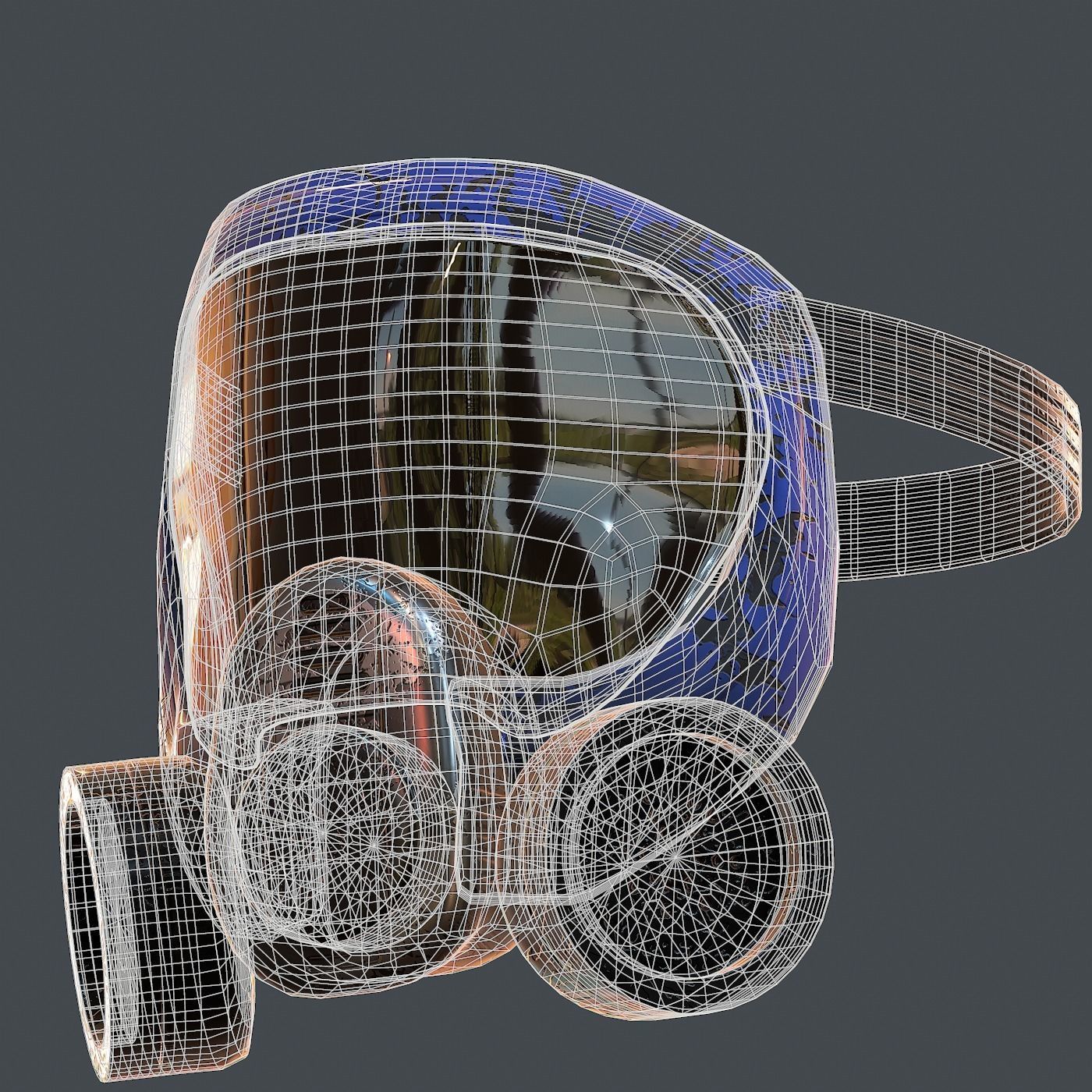 Gas mask helmet 3d model scifi Low-poly Low-poly 3D model_10