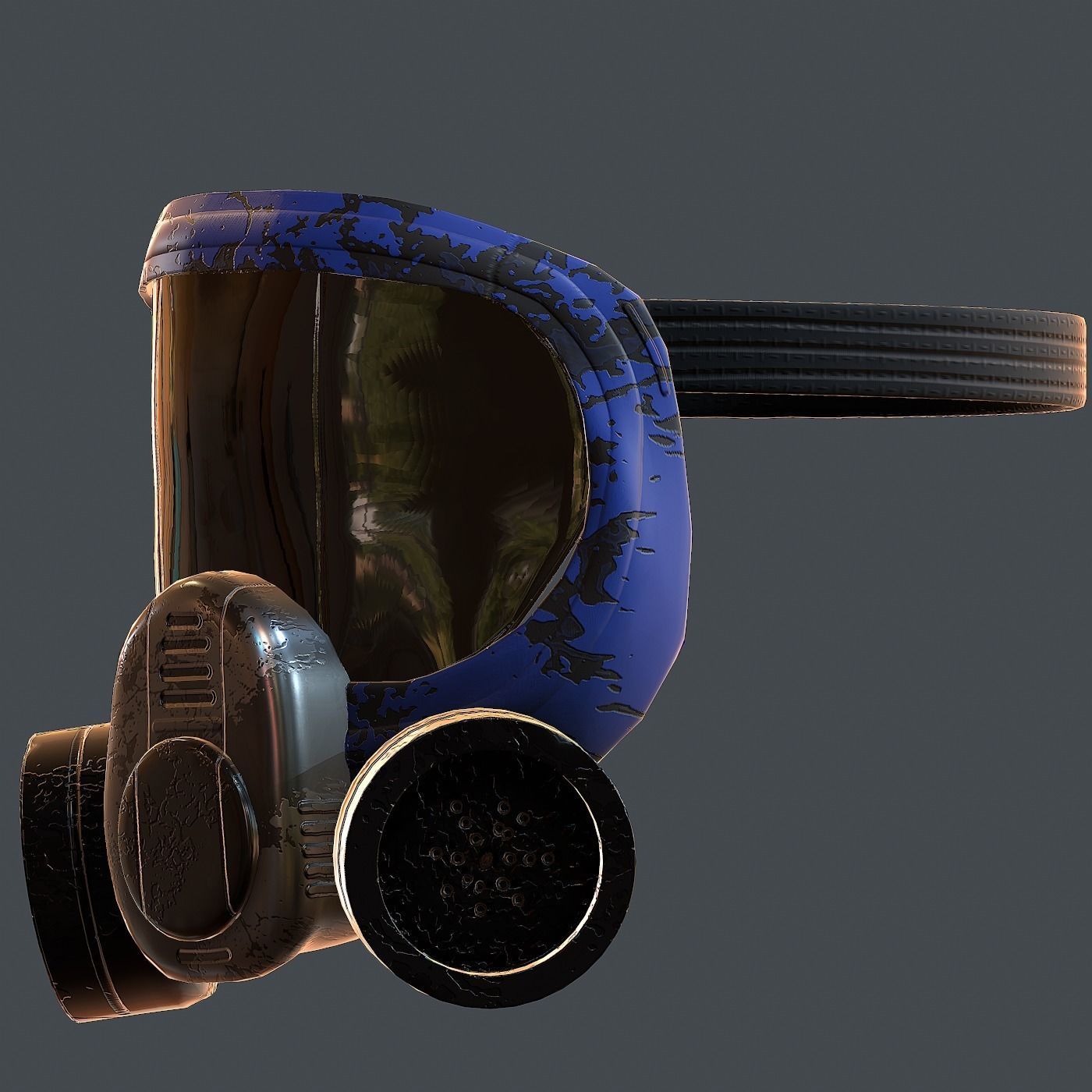 Gas mask helmet 3d model scifi Low-poly Low-poly 3D model_5