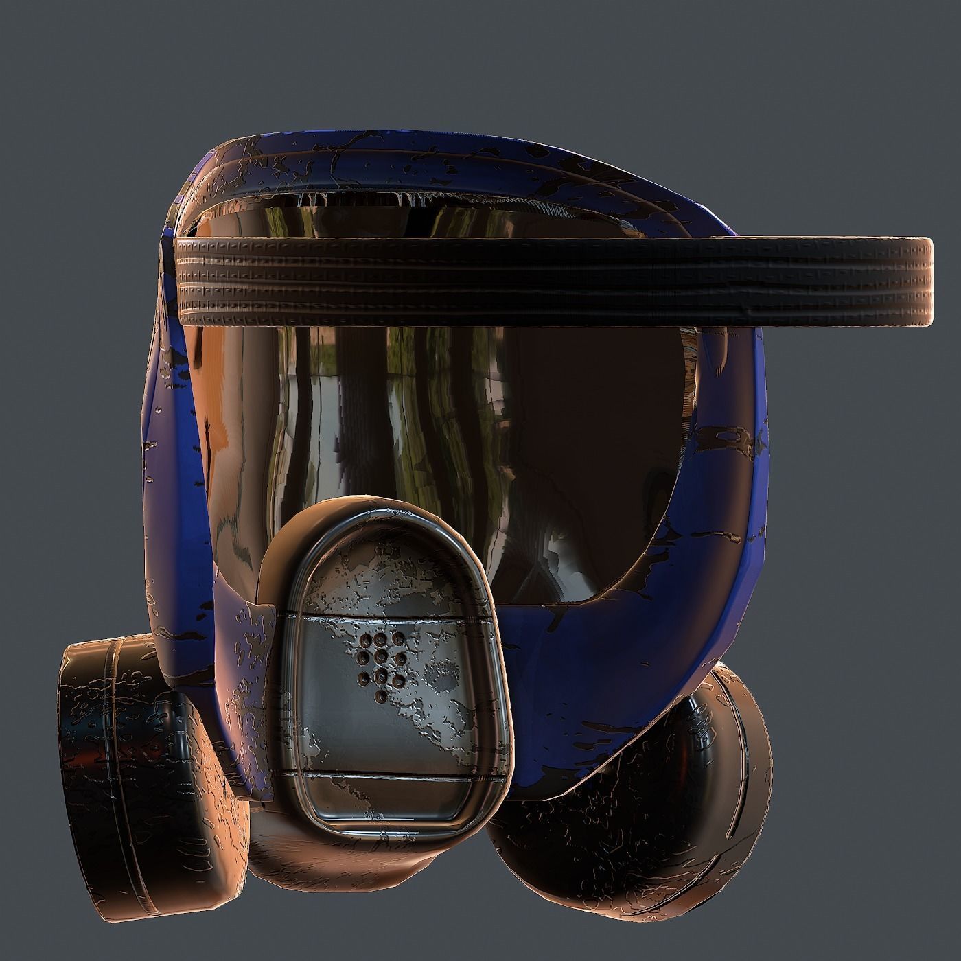 Gas mask helmet 3d model scifi Low-poly Low-poly 3D model_4