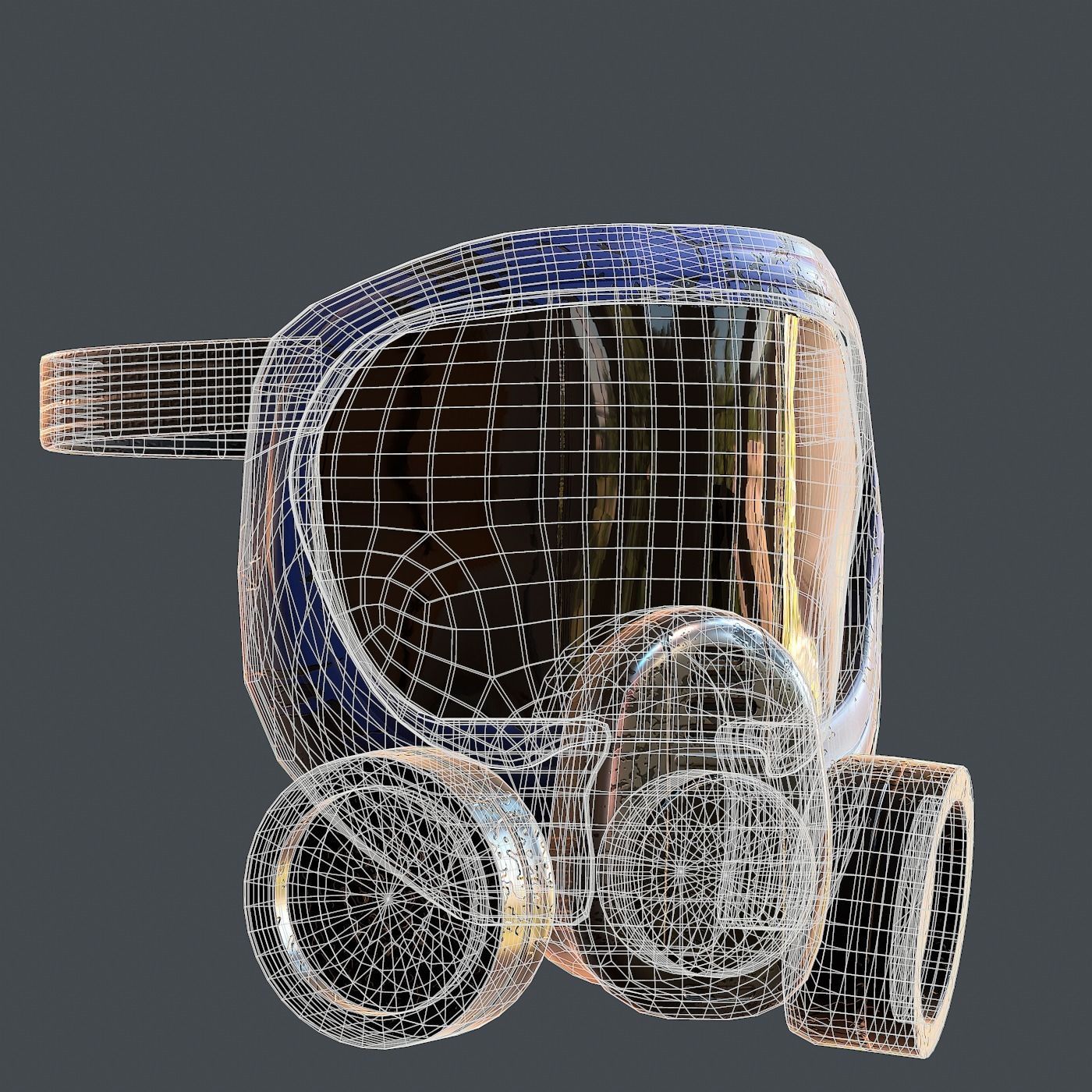 Gas mask helmet 3d model scifi Low-poly Low-poly 3D model_11