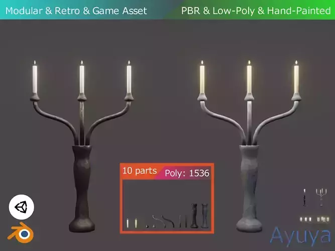 Modular Retro Candle Holder Pack 01