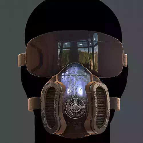 Gas mask helmet 3d model scifi Low-poly  Low-poly 3D model